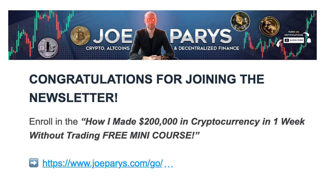 Joe Parys newsletter